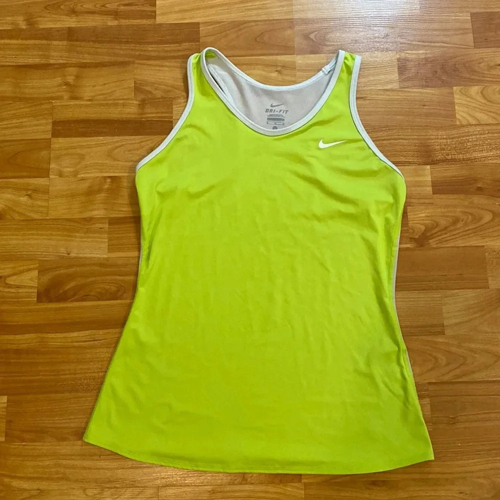 Nike DriFit Two Toned Tank Green/Grey